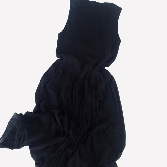 THEORY BLACK MIDI SLEEVELESS DRESS - Picture 9 of 12